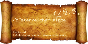 Österreicher Vince névjegykártya
